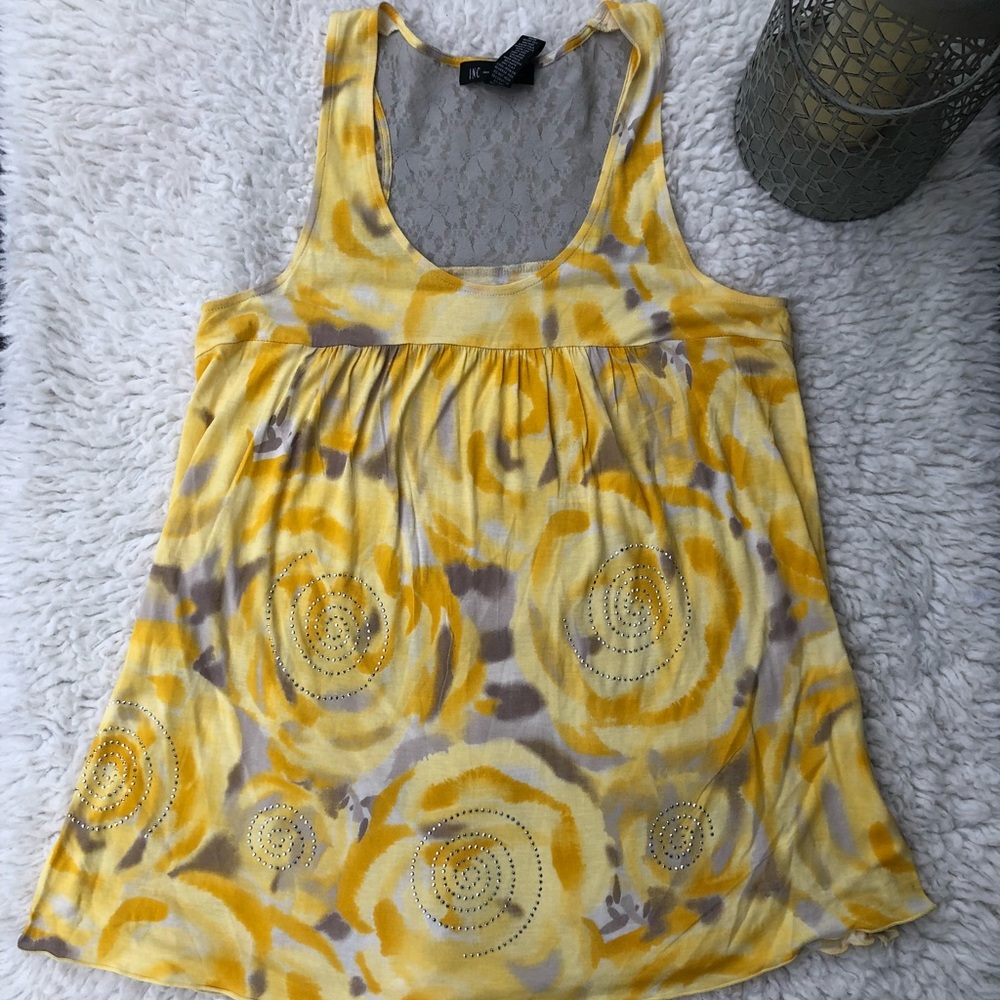 Yellow and grey I.N.C tank top